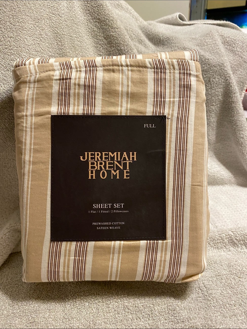 Tan Stripe Full Sheet Set